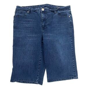 Bandolino Riley Bermuda Women's size 14 Dark Wash Blue Denim jean Shorts